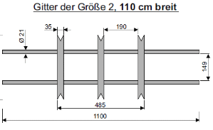 Fenstergitter Securix Klassic 1100 mm